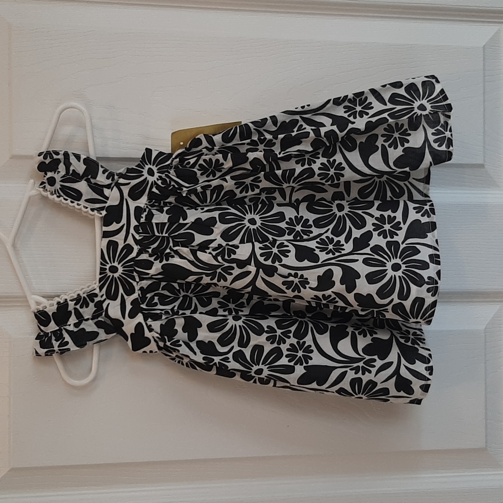 Cynthia Rowley Black & White Summer Floral Dress with Bloomers and Headband